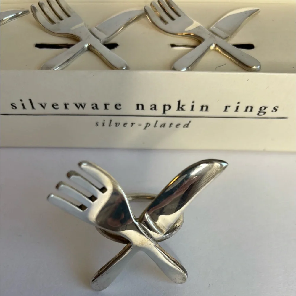 NAPKIN RINGS (PIER 1 FORK/KNIFE) (SET OF 4)
